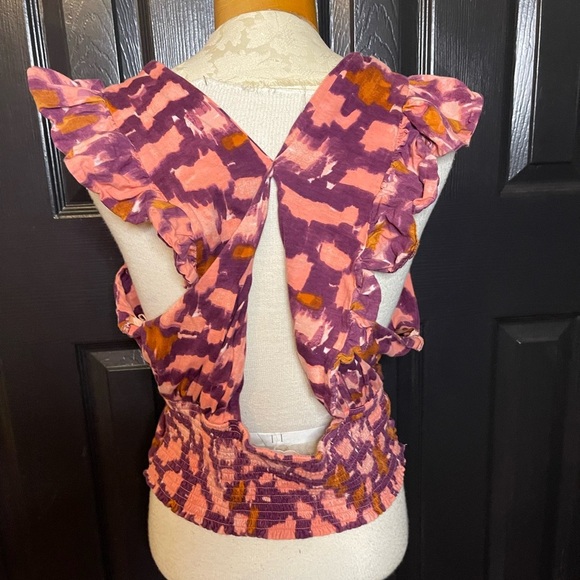 Anthropologie Ruched Ruffle Halter Top XL - Picture 5 of 11